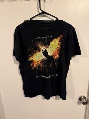 The Dark Knight Rises Promo T-shirt Black Graphic Film Men's Oversized S *READ*